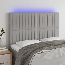 Maison Chic Tête de lit scandinave à LED,meuble de chambre Gris clair 144x5x118/128 cm Tissu -MN38512