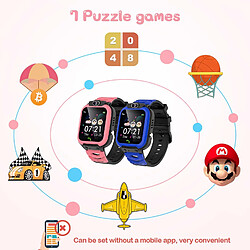 Chrono Montre Connectée Enfant 14 Jeux-MP3 Musique, Vidéo Caméra Montre Connectée pour Enfant SOS Appels Téléphoniques Réveil Calculatrice Smartwatch Enfant Filles Garçons Cadeau avec 1GB SD Card( Bleu) pas cher