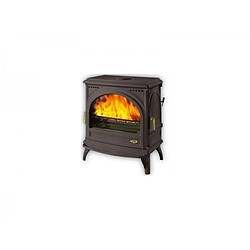 Poêle à bois fonte émaillé 11kw anthracite - 366101 - GODIN