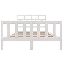 Acheter Maison Chic Lit adulte - Lit simple Cadre de lit,Structure du lit Contemporain Blanc Bois de pin massif 120x200 cm -MN30420