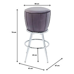 Acheter Karedesign Tabouret de bar After Work velours gris Kare Design