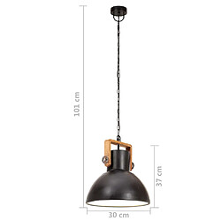 vidaXL Lampe suspendue industrielle 25 W Noir Rond 30 cm E27 pas cher