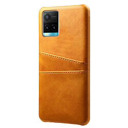 Coque en TPU + PU KSQ anti-griffes avec porte-cartes, orange pour votre Vivo Y21/Y21s/Y33s