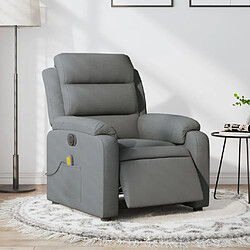 Maison Chic Fauteuil Relax pour salon, Fauteuil inclinable de massage électrique gris foncé tissu -GKD31044