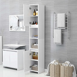 Avis Maison Chic Armoire de salle de bain,Meuble de rangement,Meuble haut Blanc 30x30x183,5 cm Aggloméré -GKD708767