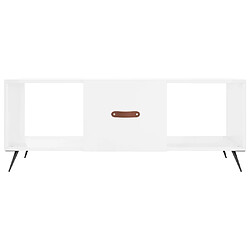 Maison Chic Table basse,Table Console Table d'appoint, Table pour salon Blanc brillant 102x50x40 cm Bois d'ingénierie -MN39387 pas cher