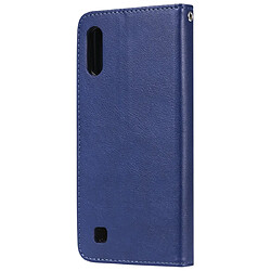 Avis Wewoo Housse Coque Pour Galaxy M10 Étui de protection à rabat horizontal de couleur unie avec support et fentes cartes et portefeuille et cadre photo et lanière bleu