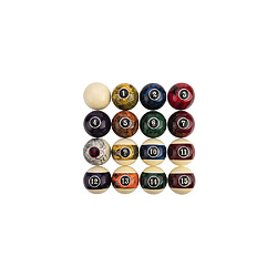 1001jouets Lot de 16 boules de billard 57 mm en résine Billard américain - marbré.