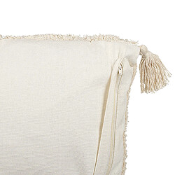 Acheter Beliani Coussin AVIUM Coton 45 x 45 cm Géométrique Touffeté Beige clair