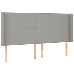 Avis Maison Chic Tête de lit scandinave à LED,meuble de chambre Gris clair 203x16x118/128 cm Tissu -MN24865