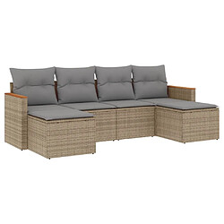 Maison Chic Salon de jardin avec coussins 6 pcs | Ensemble de Table et chaises | Mobilier d'Extérieur beige résine tressée -GKD30872