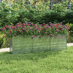 Maison Chic Jardinière,Lit surélevé de jardin - Bac à fleurs - pot de fleur 240x40x77 cm Acier galvanisé Argenté -GKD66272