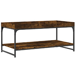 ComfortXL Table Basse Chêne Fumé 100x49x45 Cm Bois D'ingénierie