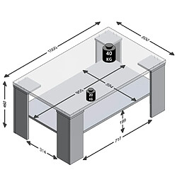 Avis FMD Table basse avec étagère 100 x 60 x 46 cm Chêne