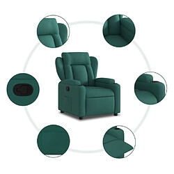 Maison Chic Fauteuil inclinable,Fauteuil luxe de relaxation Vert foncé Tissu -MN42304 pas cher