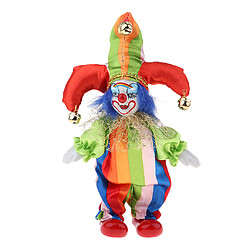 Poupée en porcelaine de clown drôle de 6 pouces en cadeau d'artisanat de costume coloré # 4