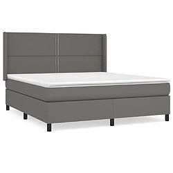 Maison Chic Lit Adulte - Lit simple Lit à sommier tapissier avec matelas moelleux - Meuble de Chambre - Gris 180x200 cm Similicuir -MN86496