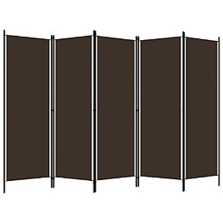 vidaXL Cloison de séparation 5 panneaux Marron 250x180 cm