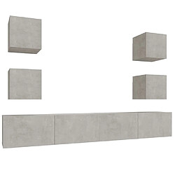 vidaXL Ensemble de meubles TV 6 pcs Gris béton Bois d'ingénierie