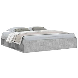 Maison Chic Lit adulte - Lit simple Cadre de lit,Structure du lit Contemporain gris béton 200x200 cm -MN69211