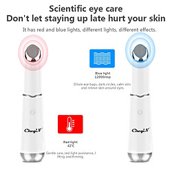 Avis Universal Masseur électrique des yeux Rouleaux Vibrations ioniques Chauffage Massage du visage Effacer les cercles sombres Anti-rides LED Massage thermique | Appareil de beauté à usage domestique (blanc)