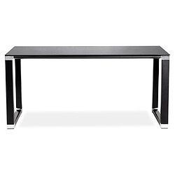 Acheter Alterego Bureau de direction droit design 'XLINE' en verre noir - 160x80 cm