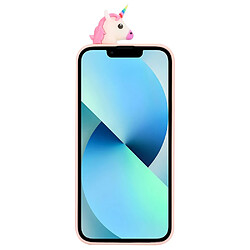 Coque en silicone décor de personnage de dessin animé 3D anti-chute pour votre iPhone 14 Plus - cheval