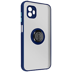 Avizar Coque Samsung Galaxy Xcover 6 Pro Bi-matière Bague Métallique Support Vidéo bleu