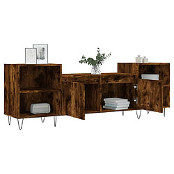 Acheter Maison Chic Meuble TV scandinave - Banc TV pour salon Chêne fumé 160x35x55 cm Bois d'ingénierie -MN42328