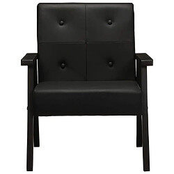 vidaXL Fauteuil noir cuir véritable