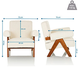 Acheter Fauteuil lounge / relax POOLY Tissu blanc hjh LIVING