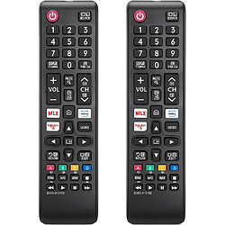 SANAG (Lot De 2) Telecommande-Universelle Pour Samsung-Smart-Tv, Compatible Avec Tous Les Telecommande Tv Samsung, Y Compris Les Series 2021, 2020, 2019, 2018 Et 2017