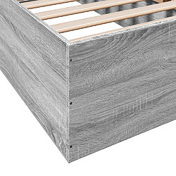 Vidaxl Cadre de lit sonoma gris 75x190 cm bois d'ingénierie pas cher