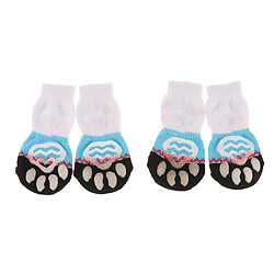 4 pcs chien chaussettes chien plancher chaussettes chaussettes chaussures antidérapant protecteur chaussettes l bleu pas cher