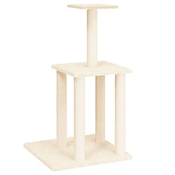 Helloshop26 Arbre à chat meuble tour grimper jouet grattage grattoir escalade plateforme avec griffoirs en sisal 85,5 cm crème 02_0022530