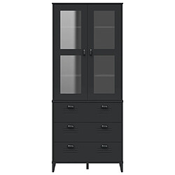 Avis vidaXL Buffet VIKEN noir 80x40x190 cm bois massif de pin