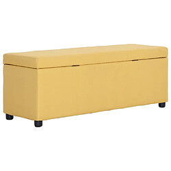 Avis vidaXL Banc avec compartiment de rangement 116 cm Jaune Polyester