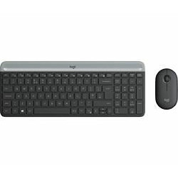 Logitech MK470 Slim Wireless Combo clavier RF sans fil QWERTY Anglais américain Graphite, Gris (SLIM WIRELESS MK470 COMBO - GRAPHITE UK 2.4GHZ INTNL UK) - Version UK