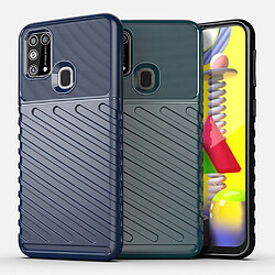 Coque en TPU texture sergé souple bleu pour votre Samsung Galaxy M31