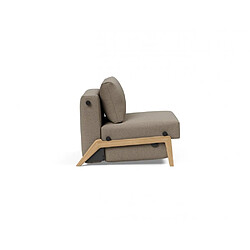 Acheter Inside 75 Fauteuil convertible lit 90 cm ILB 500 chêne laqué tissu Mahoga Caramel Grey