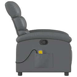 Acheter vidaXL Fauteuil de massage inclinable Gris Similicuir