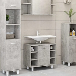 Maison Chic Armoire de salle de bain,Meuble de rangement,Meuble haut Gris béton 60x32x53,5 cm Aggloméré -GKD410882