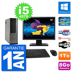 PC Dell 7020 SFF Ecran 19" Intel i5-4570 RAM 8Go Disque Dur 1To Windows 10 Wifi - Occasion