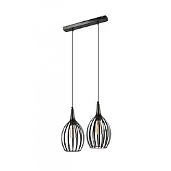 Lumière Suspension Vincent Acier Noir 2 ampoules 105cm