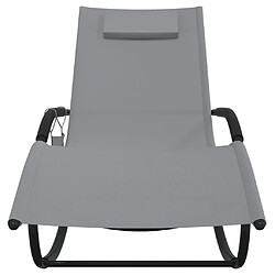 Avis vidaXL Chaises longues à bascule 2 pcs Gris Acier et textilène