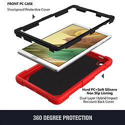 Coque en TPU + silicone avec béquille en forme de papillon et bandoulière rouge pour votre Samsung Galaxy Tab A7 Lite 8.7 pouces