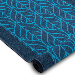 RUGSX TAPIS DE COULOIR ANTIDÉRAPANT PIÓRA plumes bleu foncé 80cm 80x460 cm