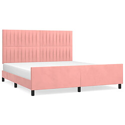 Maison Chic Lit adulte - Cadre Structure de lit avec tête de lit Contemporain Rose 180x200 cm Velours -MN23300