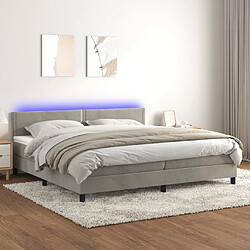 Sommier à lattes LED,Cadre à lattes de lit avec matelas pour Adulte Gris clair 200x200 cm -MN71298