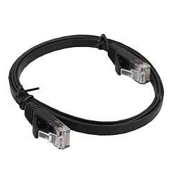 Wewoo Noir 1m CAT6 câble LAN réseau Ethernet ultra-plat, cordon RJ45